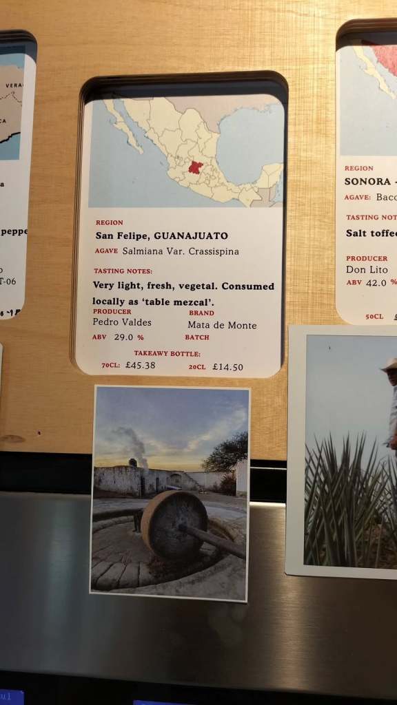 Mezcal on display at Sorbito.